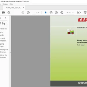 CLAAS JAGUAR 900 - 830 Yield meter Fitting and Operating Instructions Manual - PDF DOWNLOAD